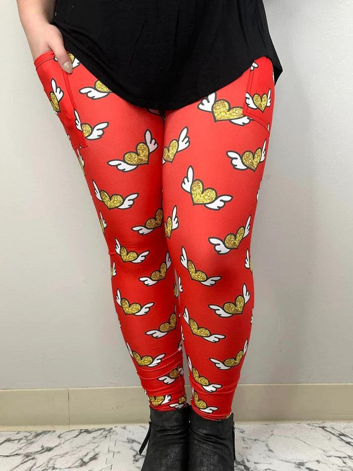 Golden Heart Leggins w/pockets