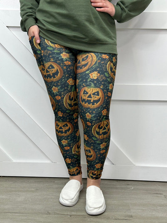 Horror Pumkin Leggins w/pockets